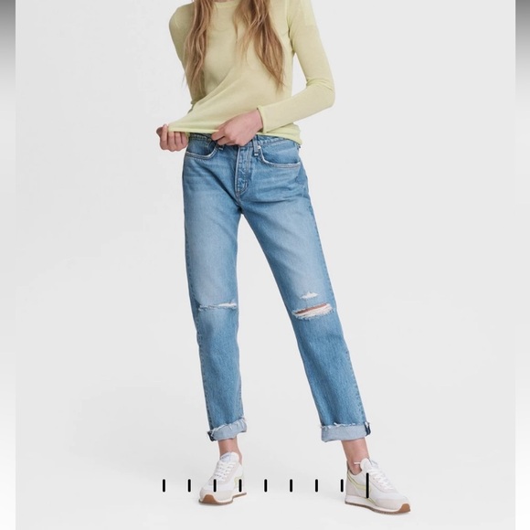 Rag & Bone Rosa Mid-Rise Boyfriend in Harper Jean - Picture 1 of 9